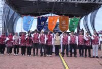 Bupati Halmahera Timur, Ubaid Yakub menghadiri puncak Harganas ke-32 di Kota Tidore Kepulauan, Selasa (24/6/2025). (foto: Humas Haltim)