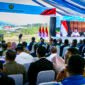 Presiden Prabowo Subianto meresmikan secara hybrid proyek pembangunan dan pengoperasian energi terbarukan di 15 provinsi, peningkatan produksi minyak sebesar 30 ribu barel dari Blok Cepu, serta peletakan batu pertama lima pembangkit listrik tenaga panas bumi (PLTP), pada Kamis, 26 Juni 2025. (Foto: BPMI Setpres)