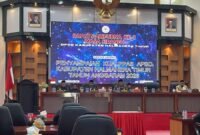 Paripurna DPRD dengan agenda penyampaian KUA-PPAS APBD Haltim tahun 2026 (Foto: Aples)