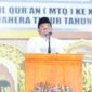 Bupati Ubaid Yakub saat menyampaikan sambutan sekaligus membuka rangkaian kegiatan MTQ ke-XII tingkat kabupaten yang berlangsung di Desa Lolobata, Kecamatan Wasile Tengah, Selasa (12/5/2026).