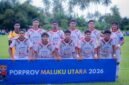 Formasi Pemain Persihaltim pada Ajang Porprov Maluku Utara Tahun 2026. Foto/Rudi Mochtar