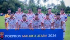 Formasi Pemain Persihaltim pada Ajang Porprov Maluku Utara Tahun 2026. Foto/Rudi Mochtar