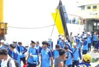 Kontingen POPDA XII Haltim saat tiba di Morotai. Foto : Tim POPDA XII Haltim
